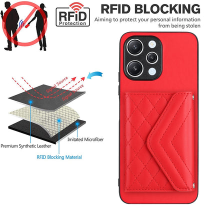 Xiaomi Redmi 12 4G Leather Case with Card Holder & RFID Protection, Long Lanyard Included