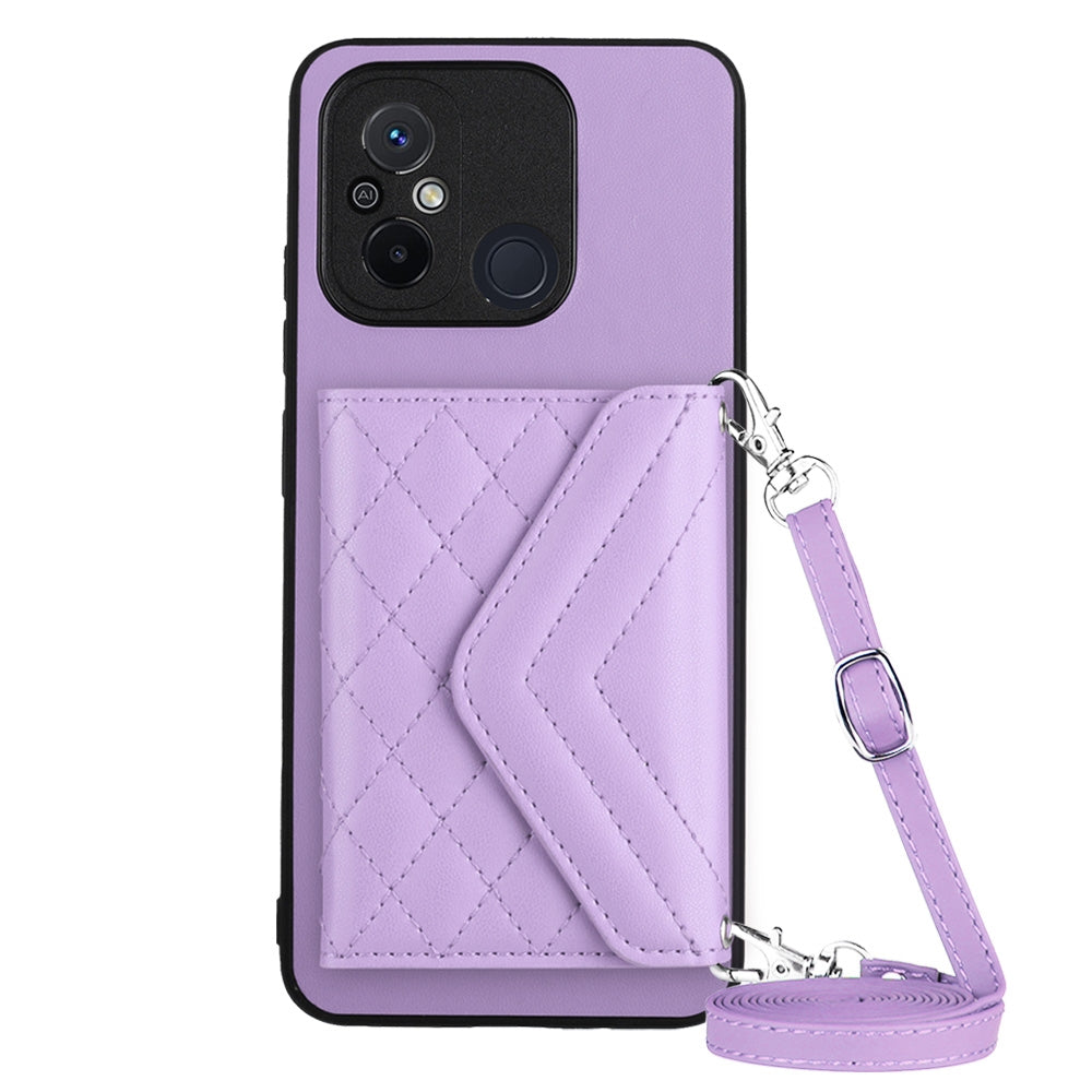 Xiaomi Redmi 12C Leather Case with Card Holder & RFID Protection, Long Lanyard Included