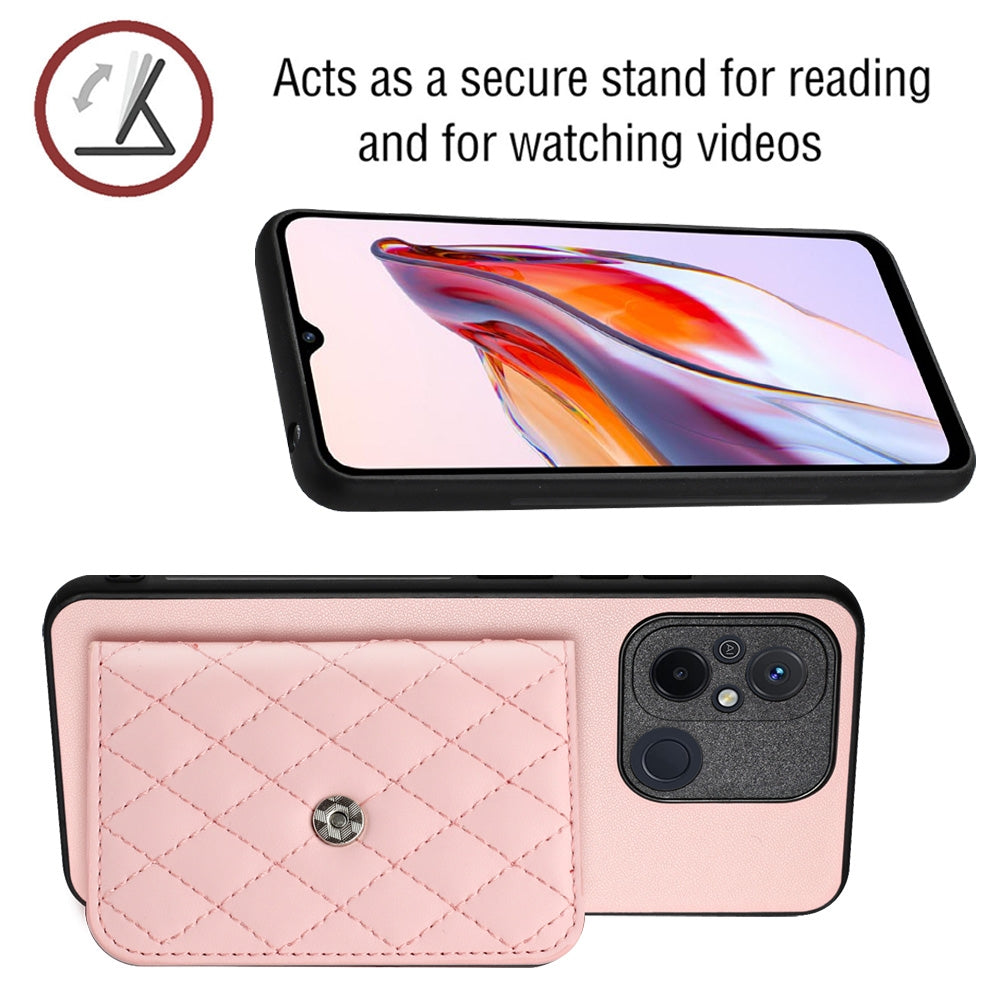 Xiaomi Redmi 11A Leather Case with Card Holder & RFID Protection, Long Lanyard Included