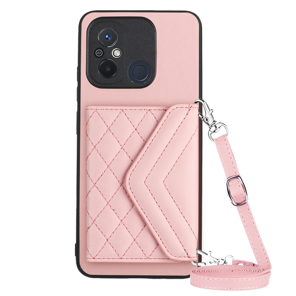 Xiaomi Redmi 11A Leather Case with Card Holder & RFID Protection, Long Lanyard Included