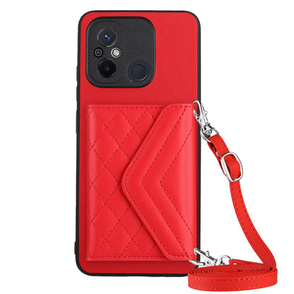 Xiaomi Redmi 11A Leather Case with Card Holder & RFID Protection, Long Lanyard Included