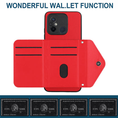 Xiaomi Redmi 11A Leather Case with Card Holder & RFID Protection, Long Lanyard Included