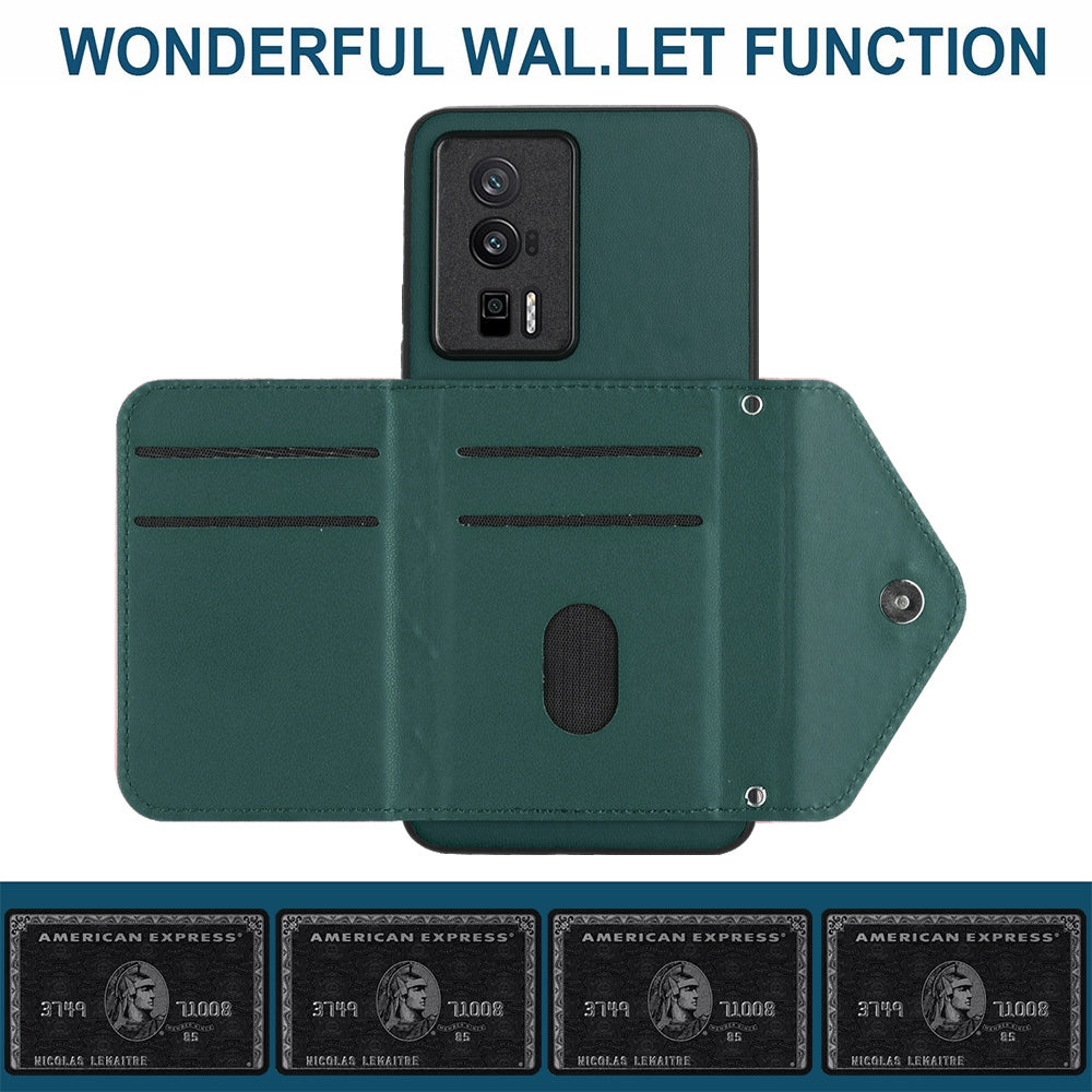 Xiaomi Redmi K60 Leather Case with Card Holder & RFID Protection, Long Lanyard Included