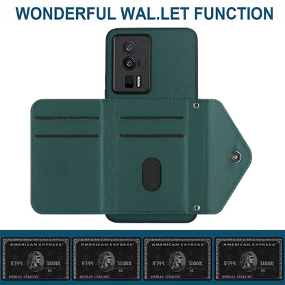 Xiaomi Redmi K60 Leather Case with Card Holder & RFID Protection, Long Lanyard Included