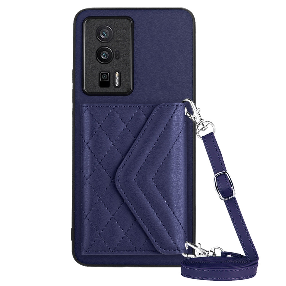 Xiaomi Redmi K60 Leather Case with Card Holder & RFID Protection, Long Lanyard Included