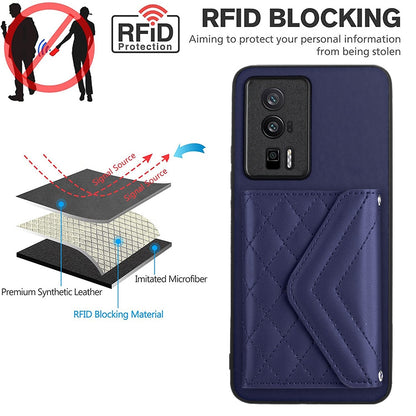 Xiaomi Redmi K60 Leather Case with Card Holder & RFID Protection, Long Lanyard Included