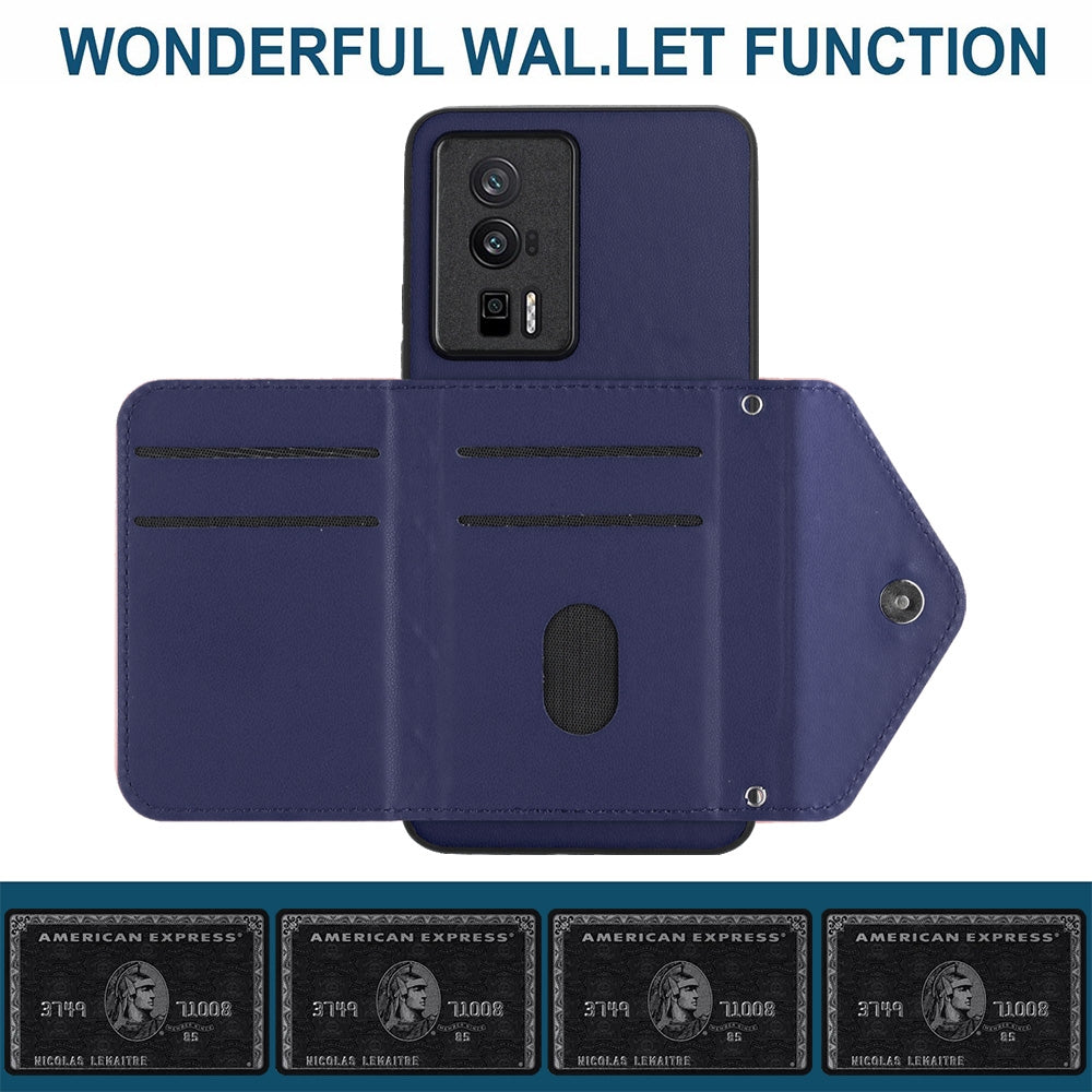 Xiaomi Redmi K60 Leather Case with Card Holder & RFID Protection, Long Lanyard Included