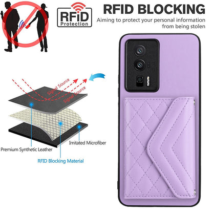 Xiaomi Redmi K60 Leather Case with Card Holder & RFID Protection, Long Lanyard Included