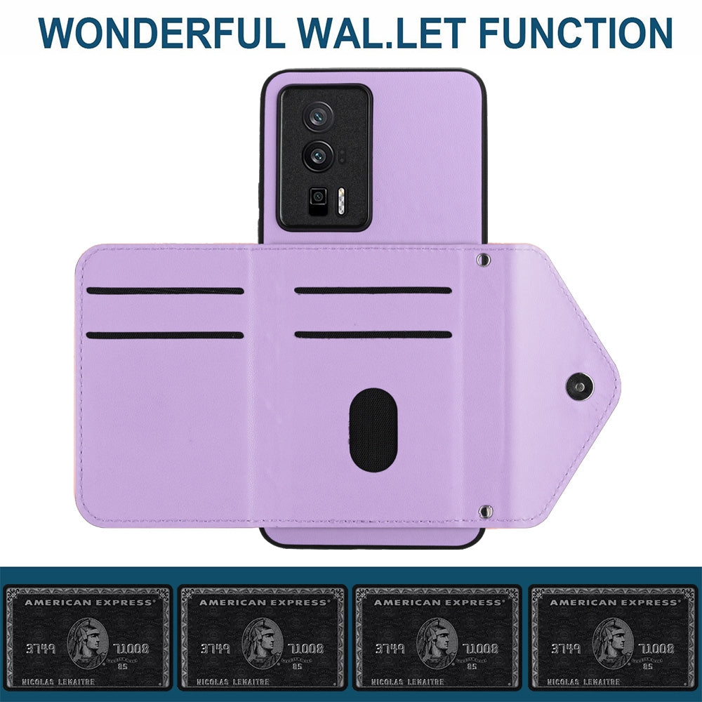 Xiaomi Redmi K60 Leather Case with Card Holder & RFID Protection, Long Lanyard Included
