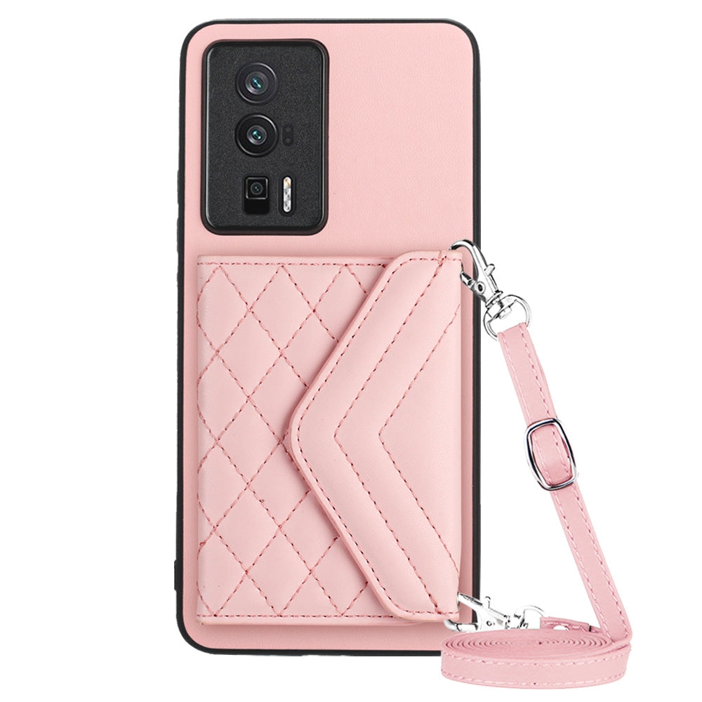 Xiaomi Redmi K60 Leather Case with Card Holder & RFID Protection, Long Lanyard Included