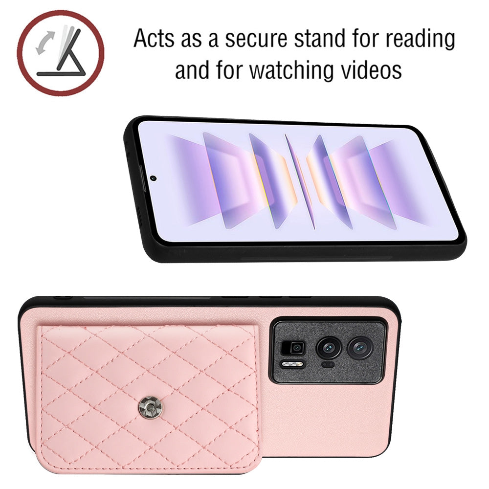 Xiaomi Redmi K60 Pro Leather Case with Card Holder & RFID Protection, Long Lanyard Included