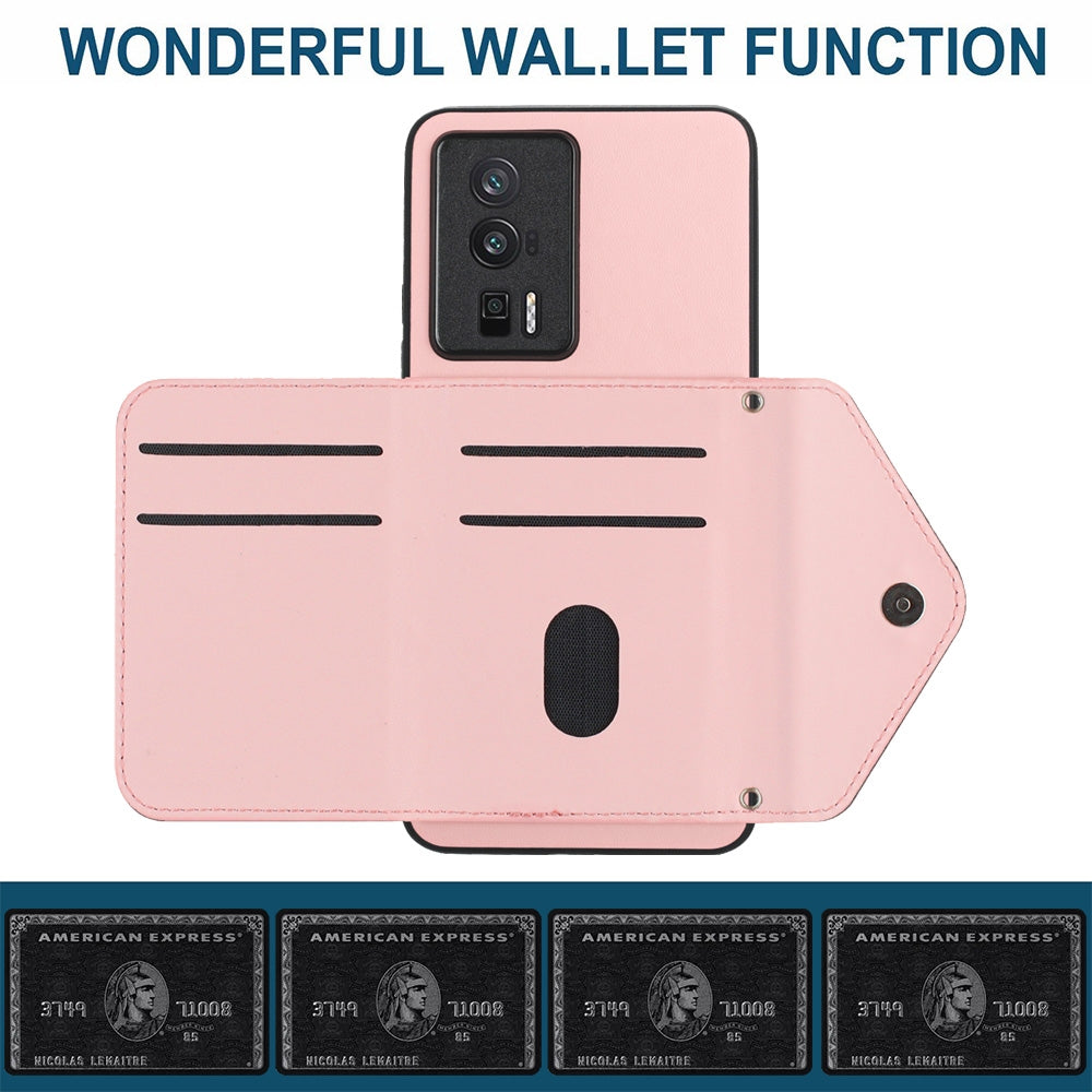 Xiaomi Redmi K60 Leather Case with Card Holder & RFID Protection, Long Lanyard Included