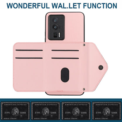 Xiaomi Redmi K60 Pro Leather Case with Card Holder & RFID Protection, Long Lanyard Included
