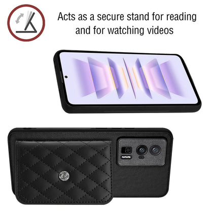 Xiaomi Redmi K60 Pro Leather Case with Card Holder & RFID Protection, Long Lanyard Included