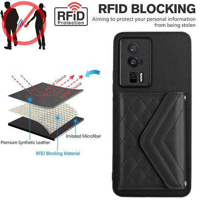 Xiaomi Redmi K60 Leather Case with Card Holder & RFID Protection, Long Lanyard Included