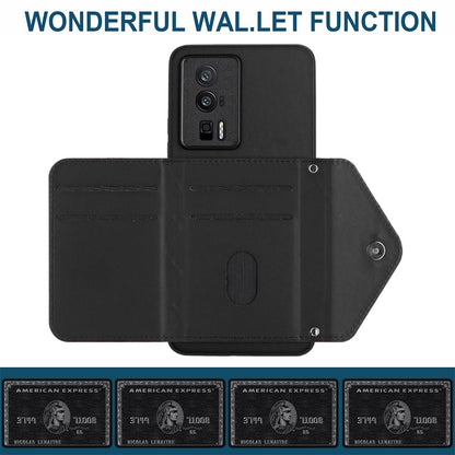 Xiaomi Redmi K60 Pro Leather Case with Card Holder & RFID Protection, Long Lanyard Included