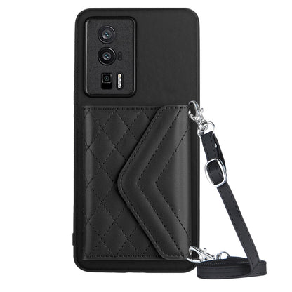 Xiaomi Redmi K60 Pro Leather Case with Card Holder & RFID Protection, Long Lanyard Included