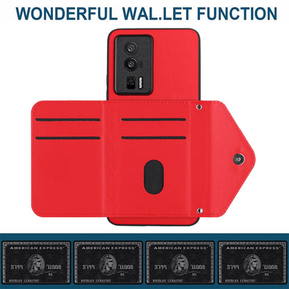 Xiaomi Redmi K60 Leather Case with Card Holder & RFID Protection, Long Lanyard Included