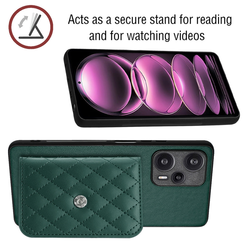 Xiaomi Redmi Note 12 Turbo Leather Case with Card Holder & RFID Protection, Long Lanyard Included