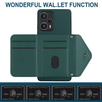 Xiaomi Redmi Note 12 Turbo Leather Case with Card Holder & RFID Protection, Long Lanyard Included