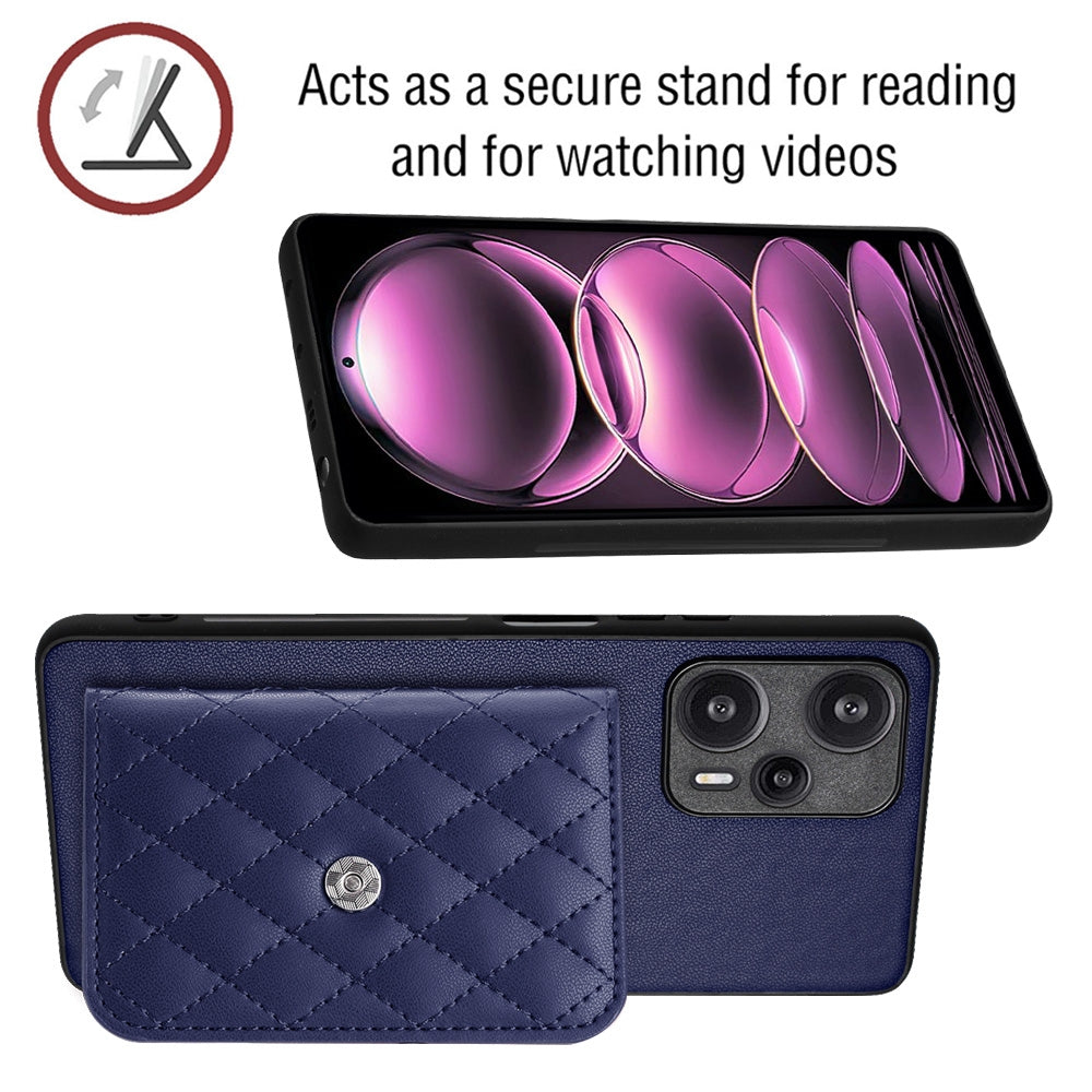 Xiaomi Redmi Note 12 Turbo Leather Case with Card Holder & RFID Protection, Long Lanyard Included