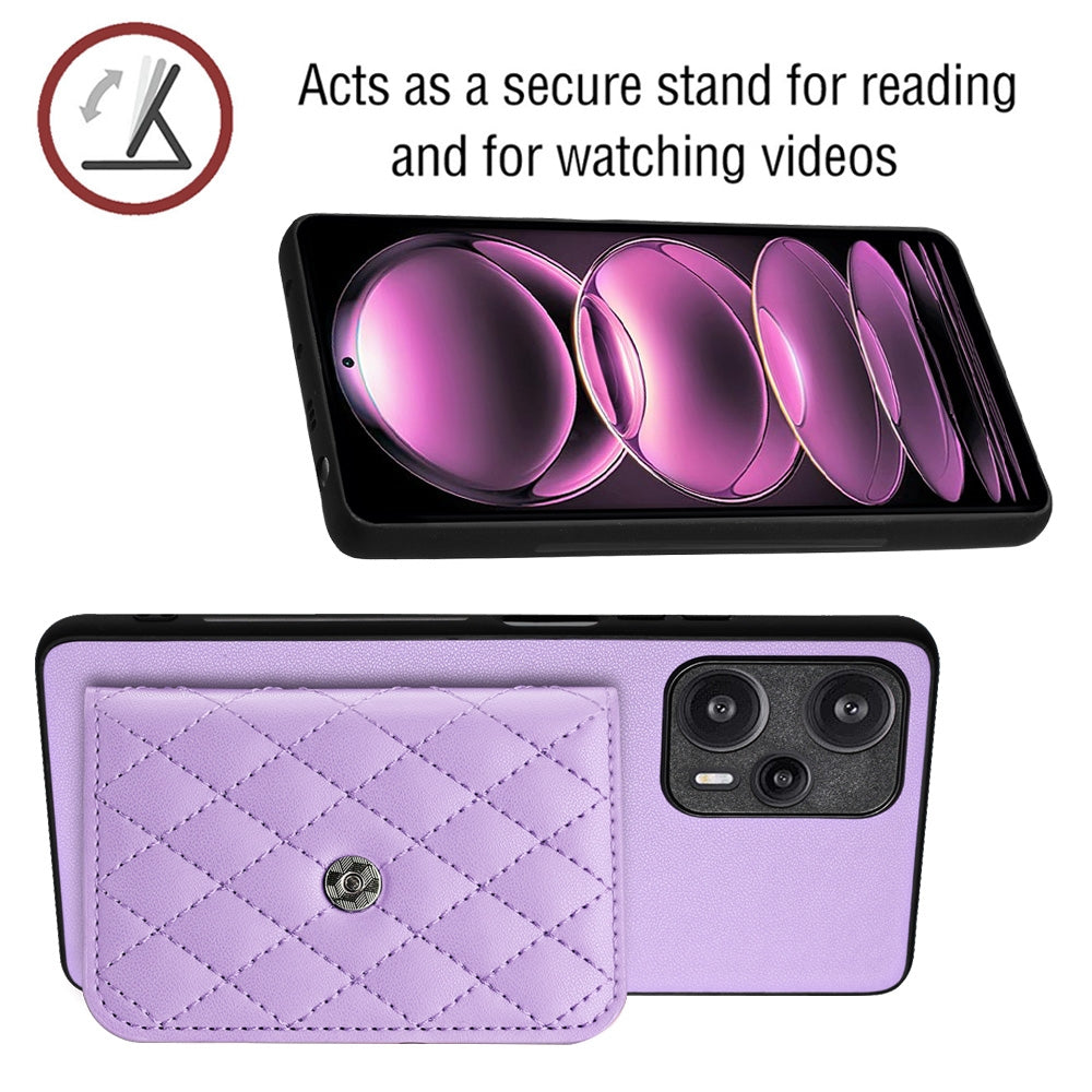 Xiaomi Redmi Note 12 Turbo Leather Case with Card Holder & RFID Protection, Long Lanyard Included