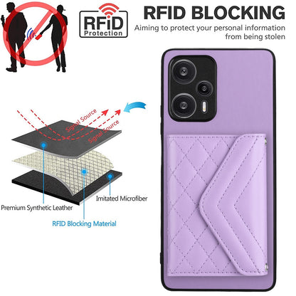 Xiaomi Redmi Note 12 Turbo Leather Case with Card Holder & RFID Protection, Long Lanyard Included
