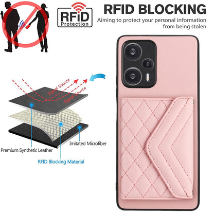 Xiaomi Redmi Note 12 Turbo Leather Case with Card Holder & RFID Protection, Long Lanyard Included