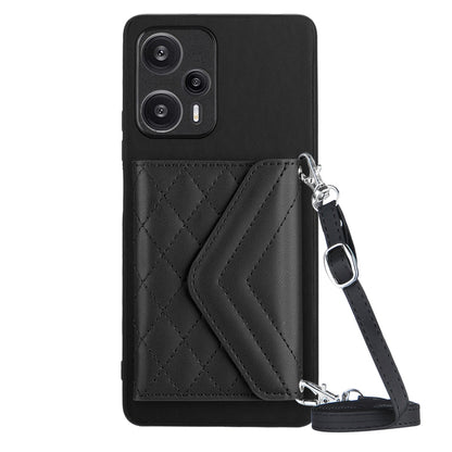 Xiaomi Redmi Note 12 Turbo Leather Case with Card Holder & RFID Protection, Long Lanyard Included