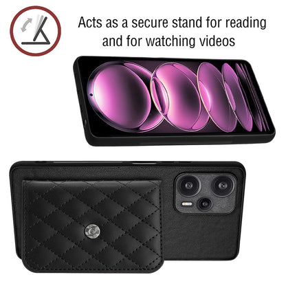 Xiaomi Redmi Note 12 Turbo Leather Case with Card Holder & RFID Protection, Long Lanyard Included