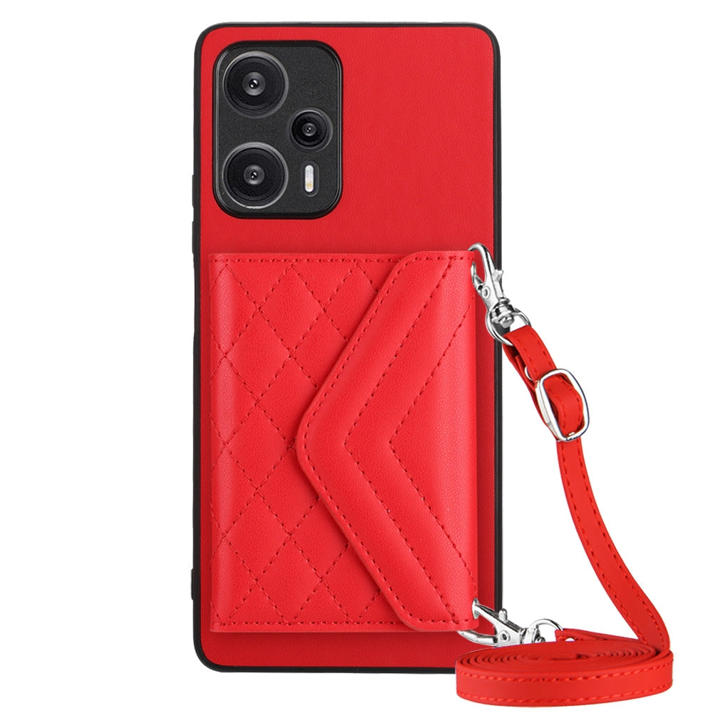 Xiaomi Redmi Note 12 Turbo Leather Case with Card Holder & RFID Protection, Long Lanyard Included