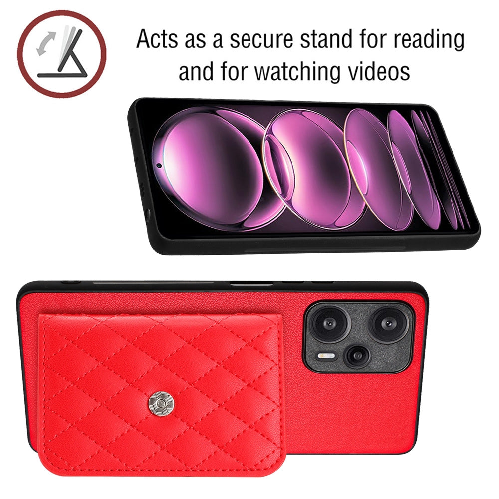 Xiaomi Redmi Note 12 Turbo Leather Case with Card Holder & RFID Protection, Long Lanyard Included