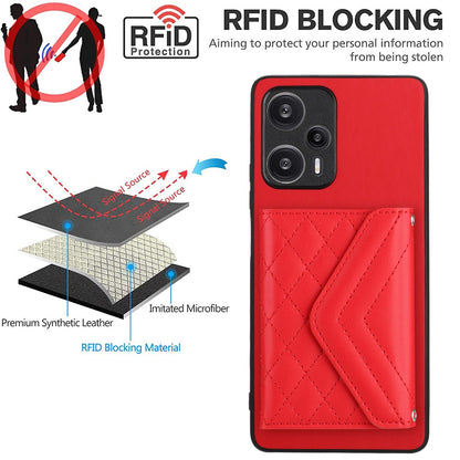 Xiaomi Redmi Note 12 Turbo Leather Case with Card Holder & RFID Protection, Long Lanyard Included