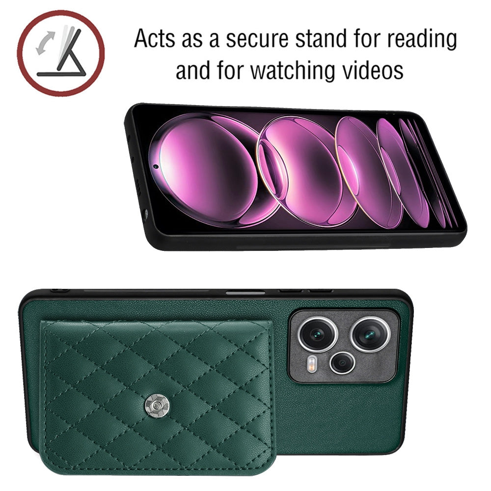 Xiaomi Redmi Note 12 5G Leather Case with Card Holder & RFID Protection, Long Lanyard Included
