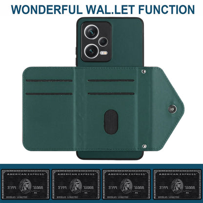 Xiaomi Redmi Note 12 5G Leather Case with Card Holder & RFID Protection, Long Lanyard Included