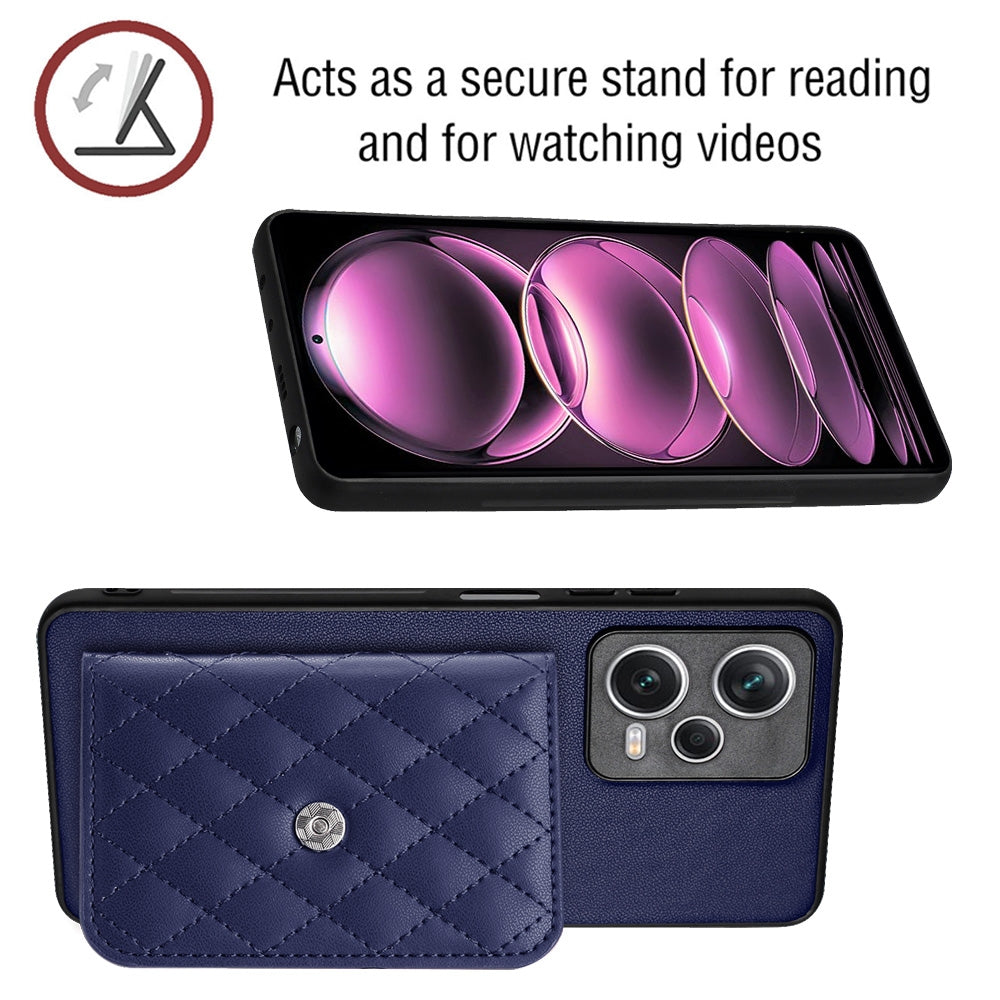 Xiaomi Redmi Note 12 5G Leather Case with Card Holder & RFID Protection, Long Lanyard Included