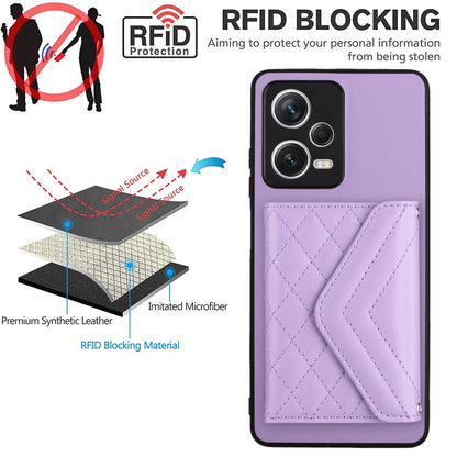 Xiaomi Redmi Note 12 5G Leather Case with Card Holder & RFID Protection, Long Lanyard Included