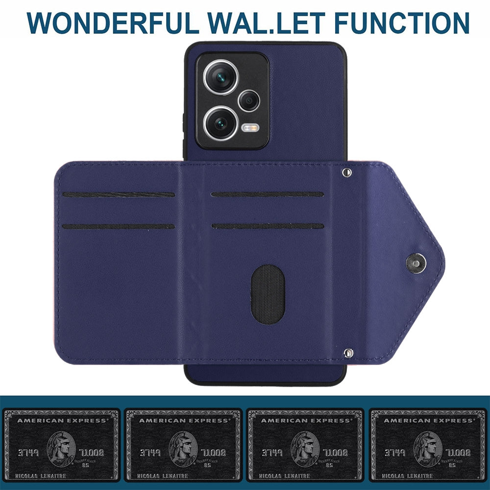 Xiaomi Redmi Note 12 Pro 5G Leather Case with Card Holder & RFID Protection, Long Lanyard Included