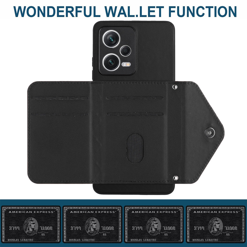 Xiaomi Redmi Note 12 Pro 5G Leather Case with Card Holder & RFID Protection, Long Lanyard Included