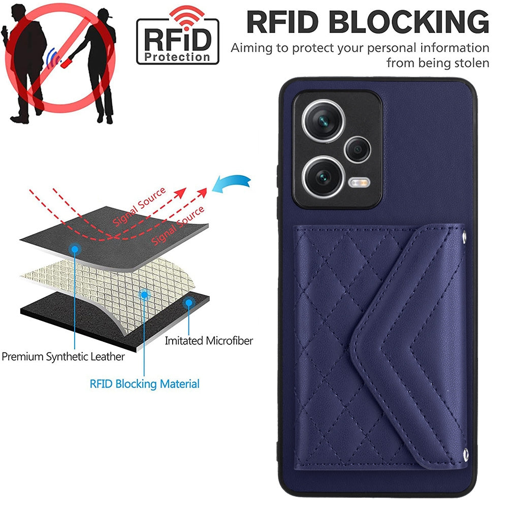 Xiaomi Redmi Note 12 Pro+ 5G Leather Case with Card Holder & RFID Protection, Long Lanyard Included