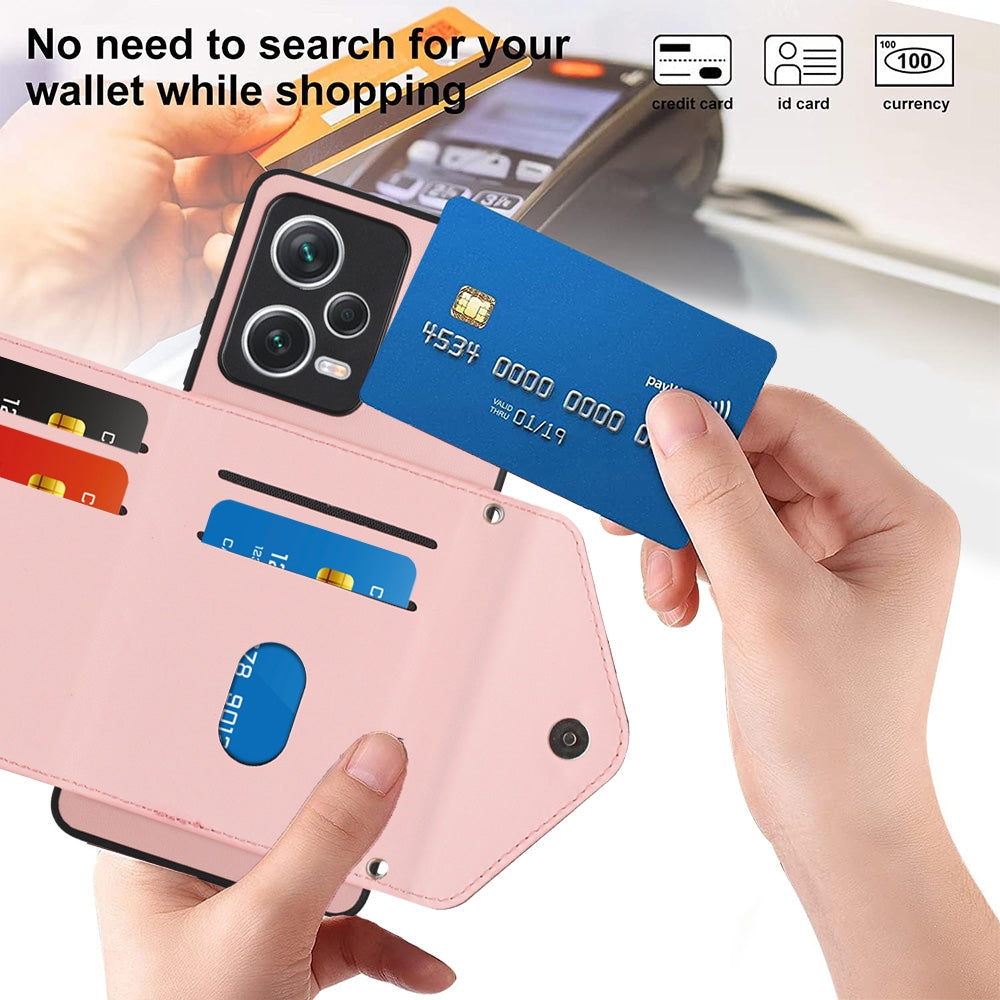 Xiaomi Redmi Note 12 Pro+ 5G Leather Case with Card Holder & RFID Protection, Long Lanyard Included
