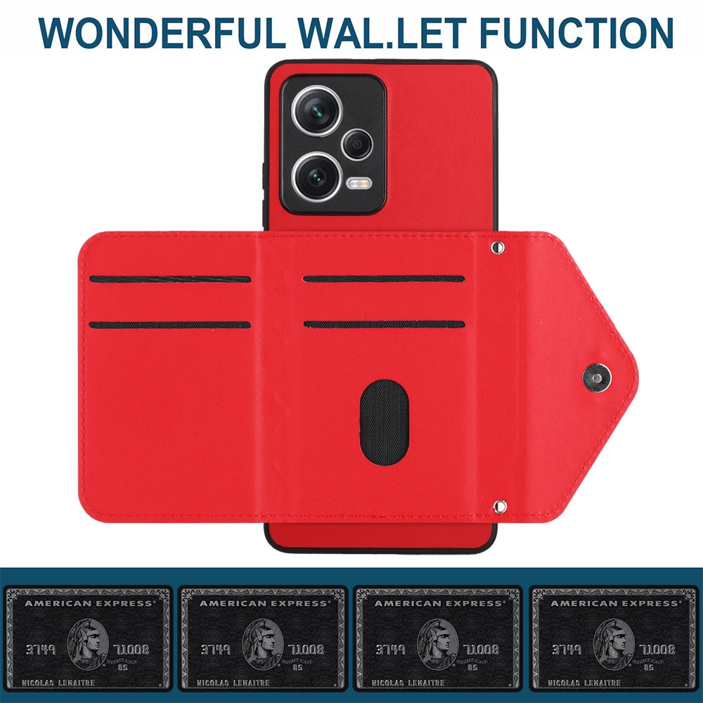 Xiaomi Redmi Note 12 Pro+ 5G Leather Case with Card Holder & RFID Protection, Long Lanyard Included