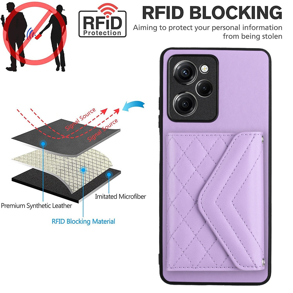Xiaomi Redmi Note 12 Pro Speed Leather Case with Card Holder & RFID Protection, Long Lanyard Included