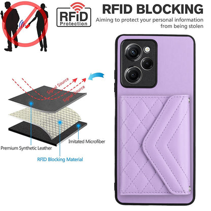 Xiaomi Redmi Note 12 Pro Speed Leather Case with Card Holder & RFID Protection, Long Lanyard Included