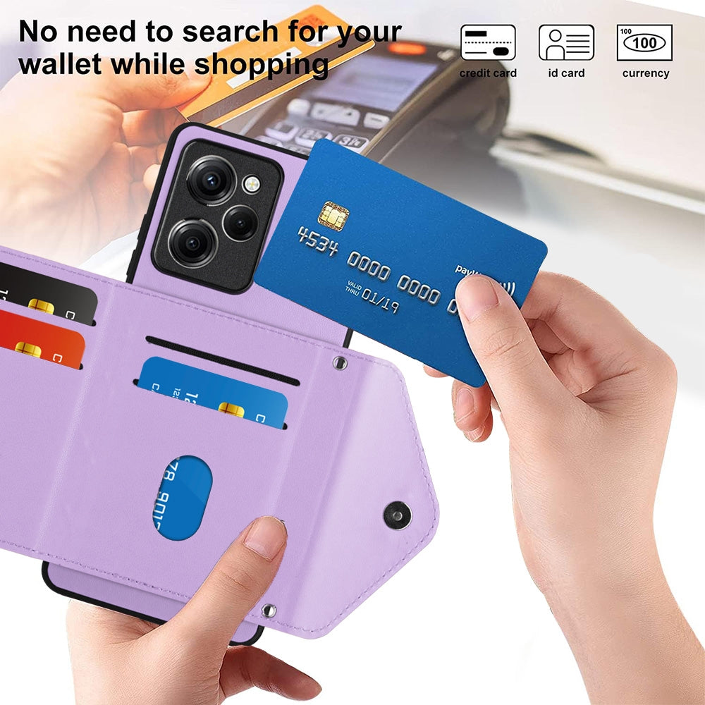 Xiaomi Redmi Note 12 Pro Speed Leather Case with Card Holder & RFID Protection, Long Lanyard Included
