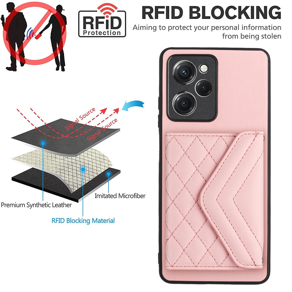 Xiaomi Redmi Note 12 Pro Speed Leather Case with Card Holder & RFID Protection, Long Lanyard Included