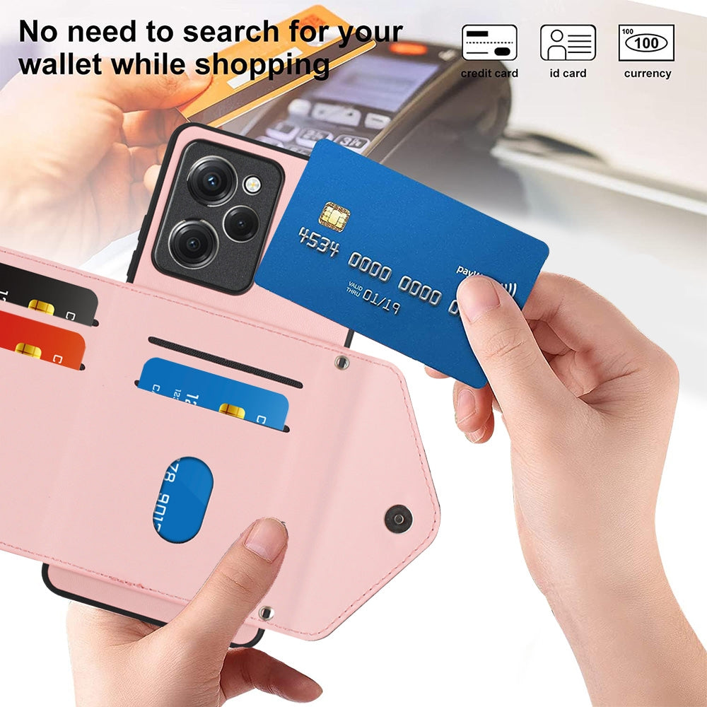 Xiaomi Redmi Note 12 Pro Speed Leather Case with Card Holder & RFID Protection, Long Lanyard Included
