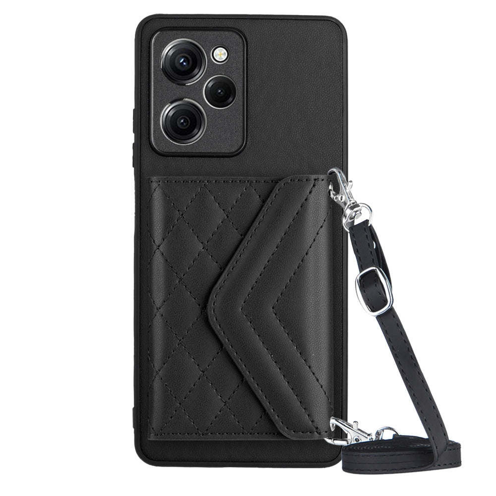 Xiaomi Redmi Note 12 Pro Speed Leather Case with Card Holder & RFID Protection, Long Lanyard Included