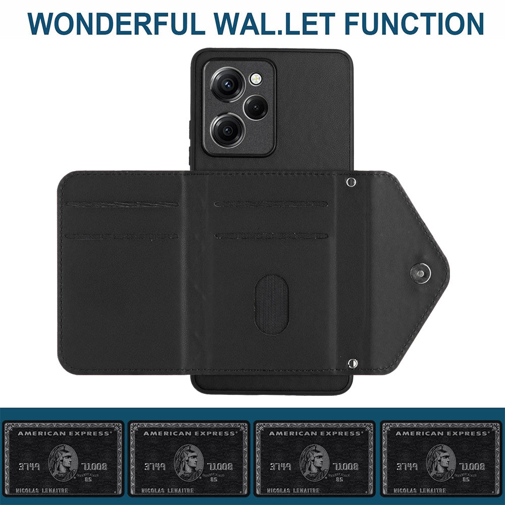 Xiaomi Redmi Note 12 Pro Speed Leather Case with Card Holder & RFID Protection, Long Lanyard Included