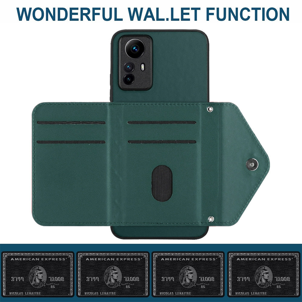 Xiaomi Redmi Note 12S 4G Leather Case with Card Holder & RFID Protection, Long Lanyard Included